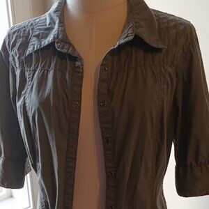 Green Button Down Tunic